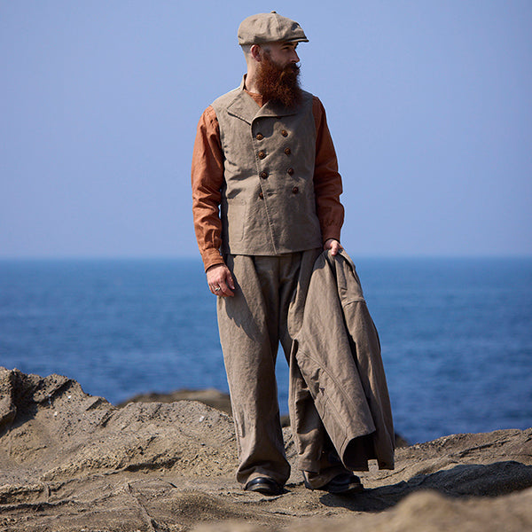 OX'ED SILVER / FISHERMAN VEST KURE KAKISHIBU / DARK BROWN