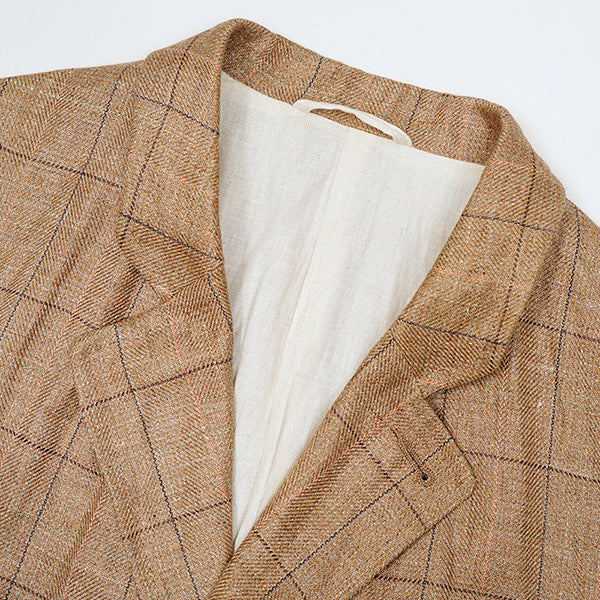 OX'ED SILVER / RANCH WORKER JACKET / HEMP LINEN CHECK / BROWN