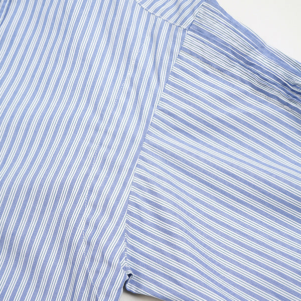 GATHER COLLAR BLOUSE STRIPE