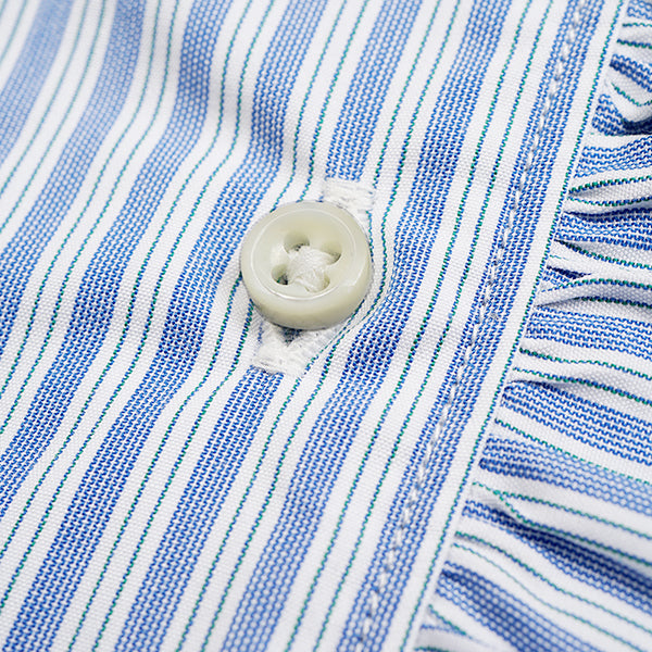 GATHER COLLAR BLOUSE STRIPE