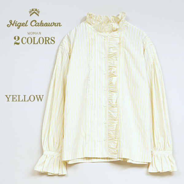 GATHER COLLAR BLOUSE STRIPE