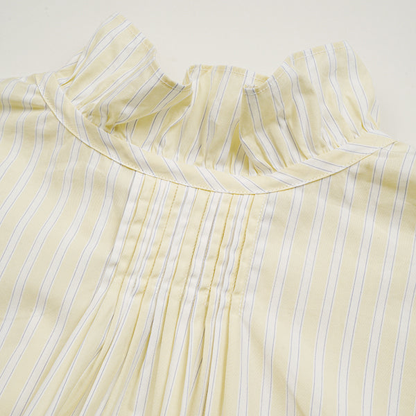 GATHER COLLAR BLOUSE STRIPE