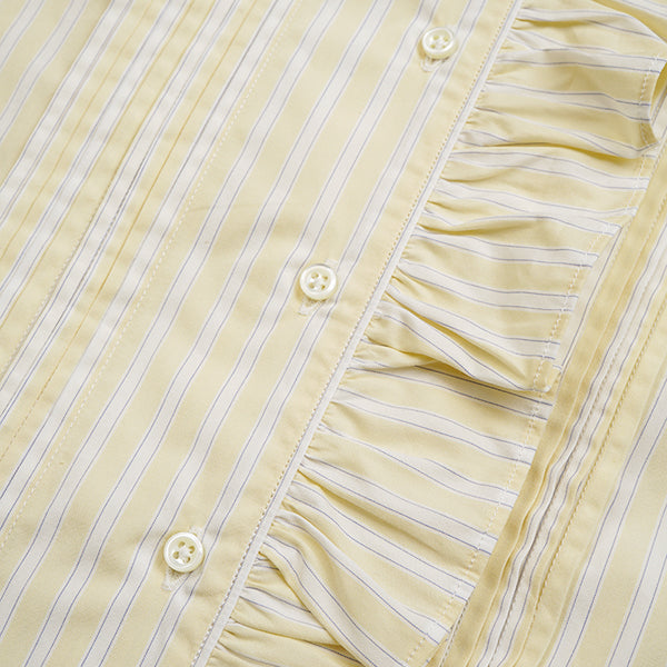 GATHER COLLAR BLOUSE STRIPE