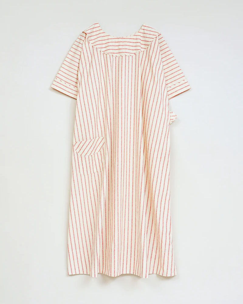 2WAY WORK DRESS STRIPE COTTON LINEN / STRIPE