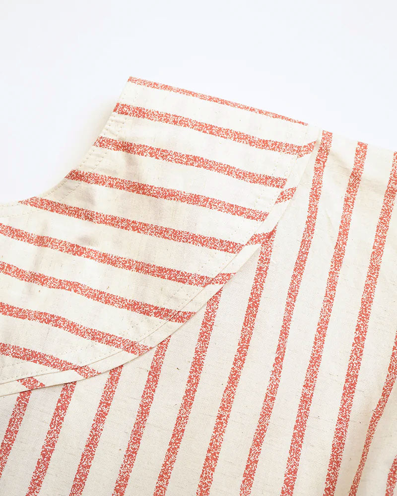 2WAY WORK DRESS STRIPE COTTON LINEN / STRIPE