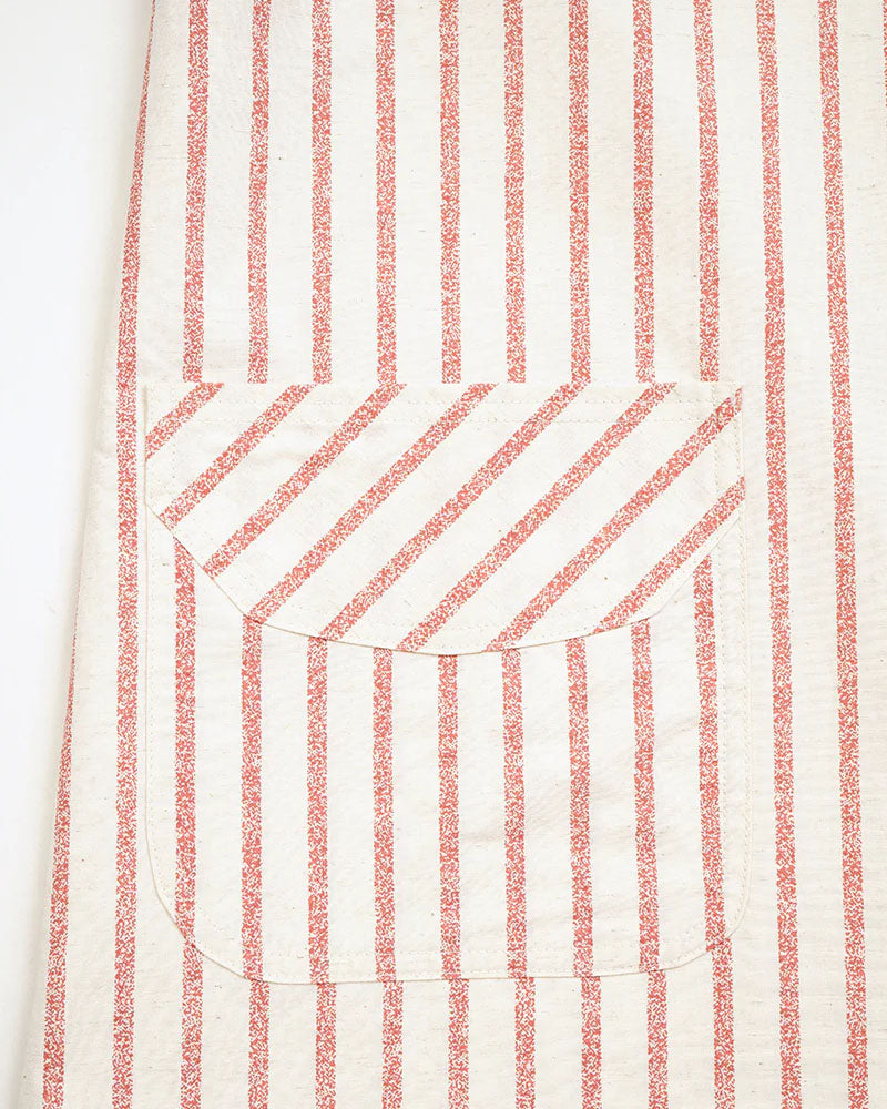 2WAY WORK DRESS STRIPE COTTON LINEN / STRIPE