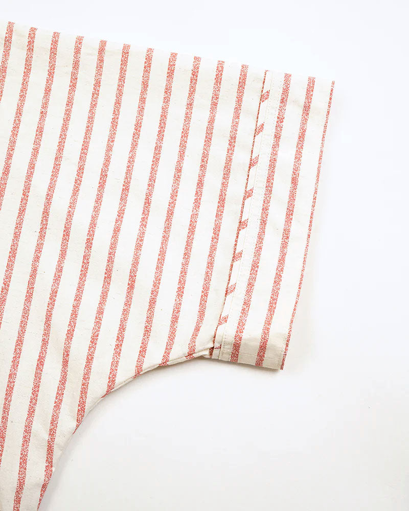 2WAY WORK DRESS STRIPE COTTON LINEN / STRIPE