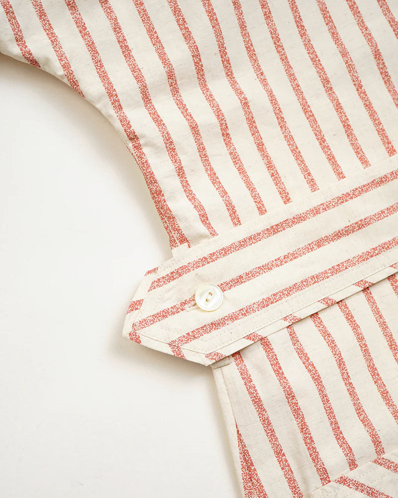 2WAY WORK DRESS STRIPE COTTON LINEN / STRIPE