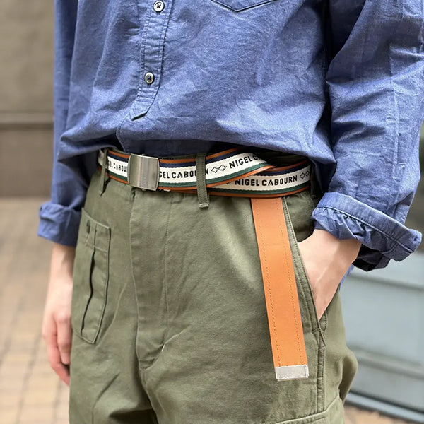 MILITARY ROLLER BUCKLE BELT / OFF WHITE