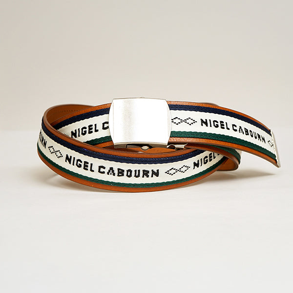 MILITARY ROLLER BUCKLE BELT / OFF WHITE