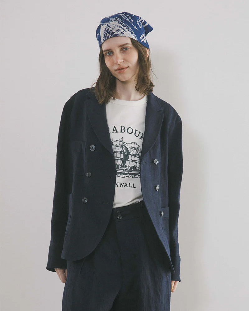 GENTLEMANS DB JACKET HERRINGBONE / DARK NAVY