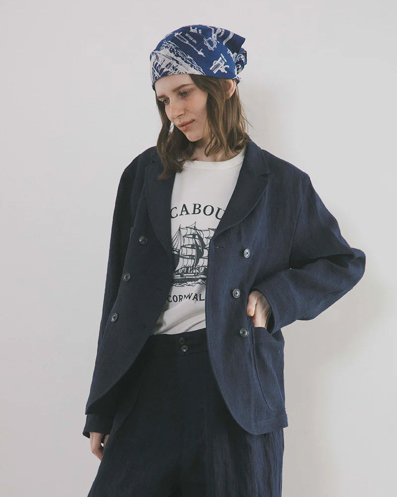 GENTLEMANS DB JACKET HERRINGBONE / DARK NAVY