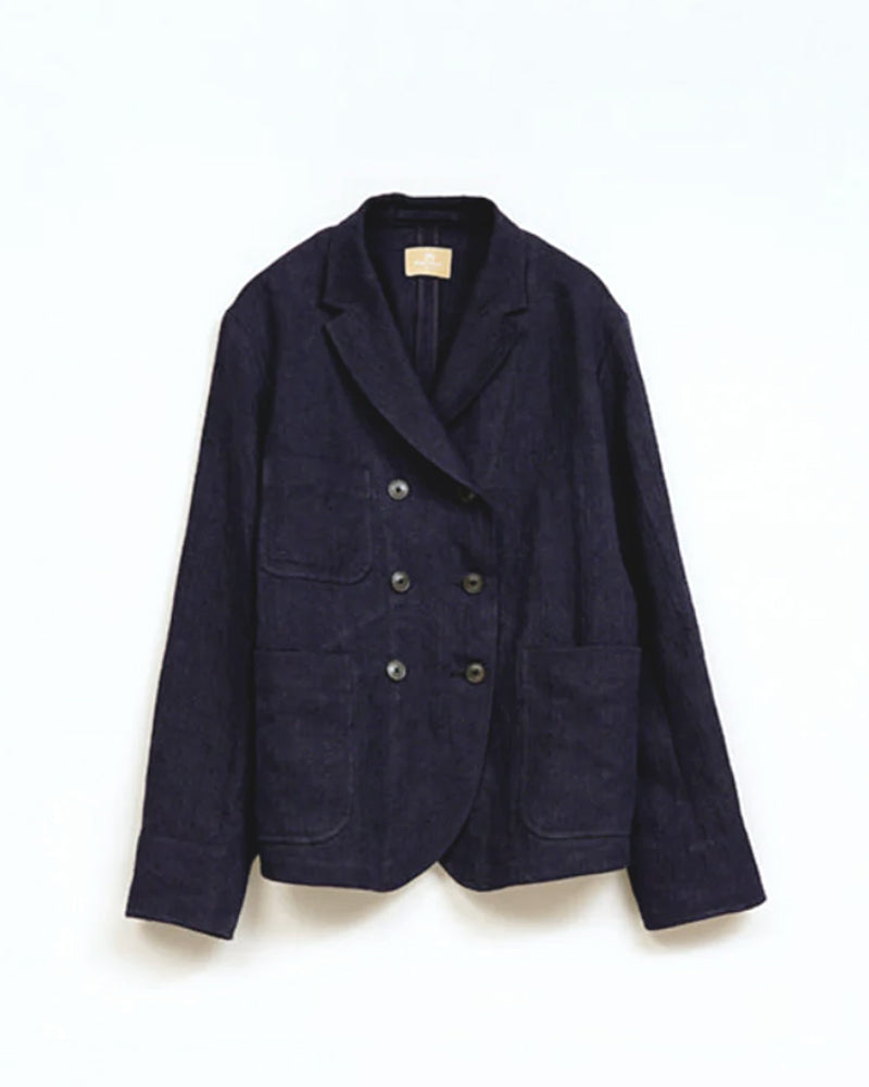 GENTLEMANS DB JACKET HERRINGBONE / DARK NAVY