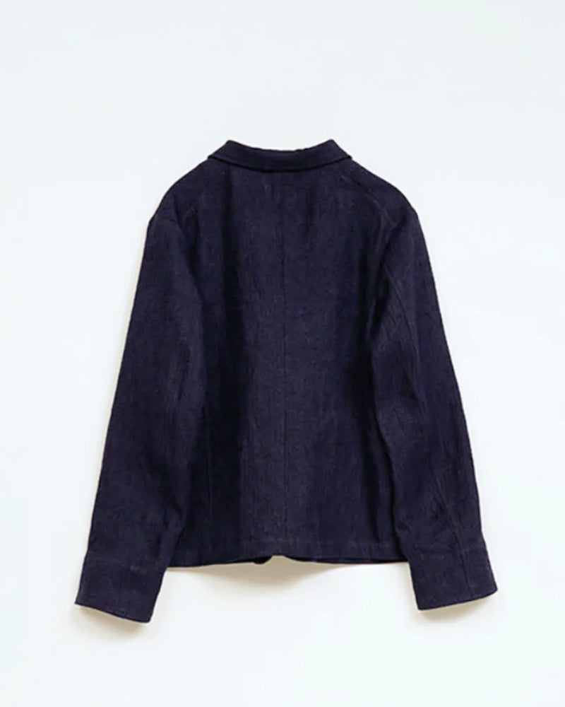 GENTLEMANS DB JACKET HERRINGBONE / DARK NAVY
