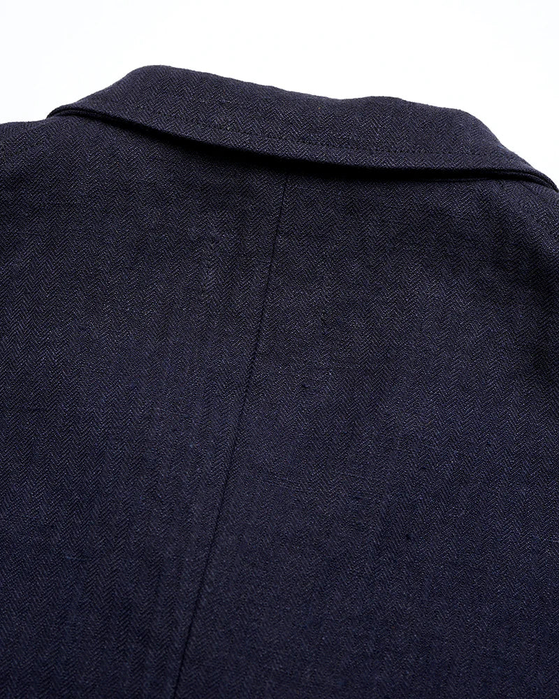 GENTLEMANS DB JACKET HERRINGBONE / DARK NAVY