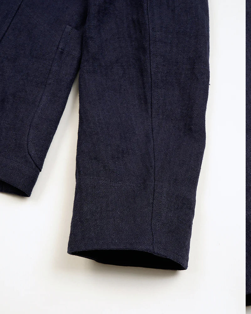 GENTLEMANS DB JACKET HERRINGBONE / DARK NAVY