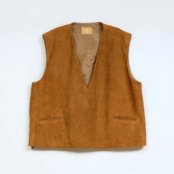 SHEEP SUEDE VEST / BROWN