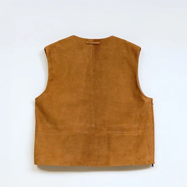 SHEEP SUEDE VEST / BROWN