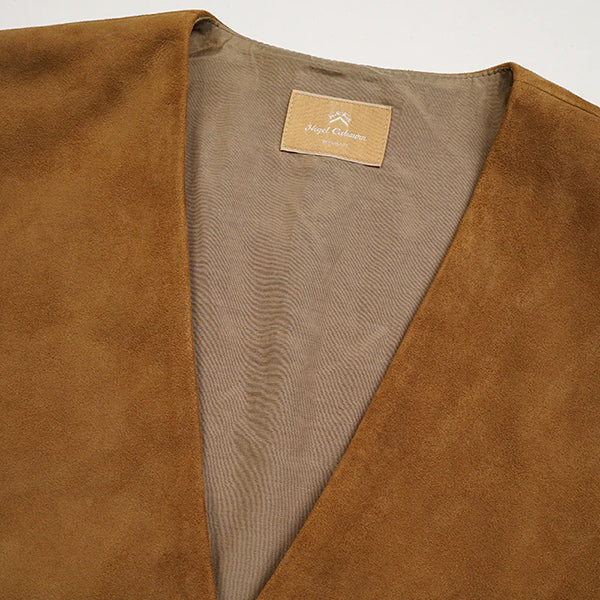 SHEEP SUEDE VEST / BROWN