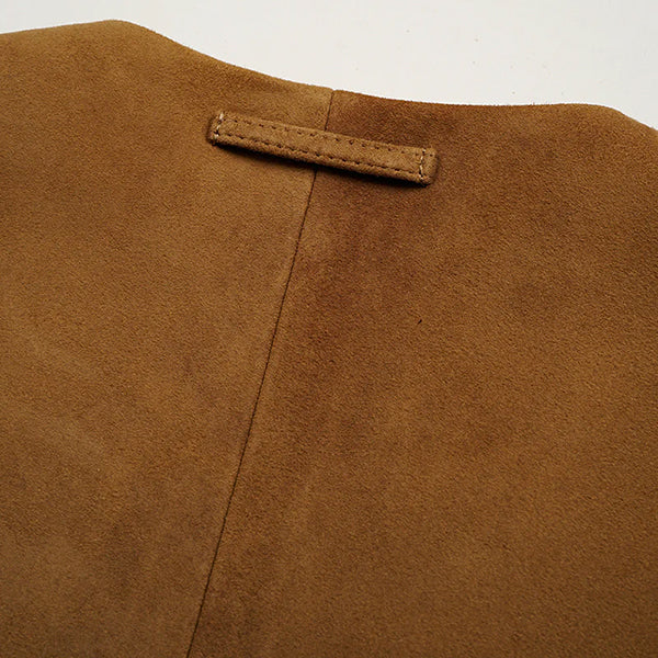 SHEEP SUEDE VEST / BROWN