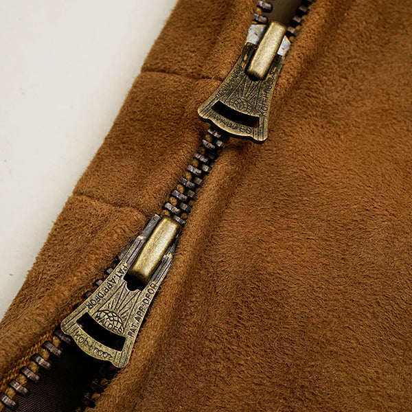SHEEP SUEDE VEST / BROWN