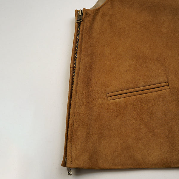 SHEEP SUEDE VEST / BROWN