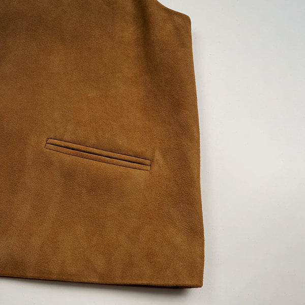SHEEP SUEDE VEST / BROWN