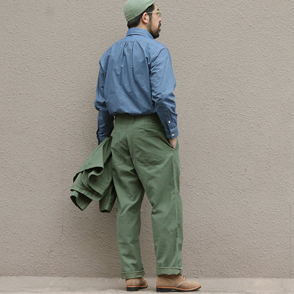 WORK SUIT TROUSERS SLUB SATEEN