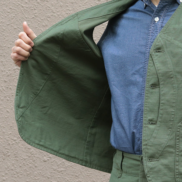 WORK SUIT VEST SLUB SATEEN