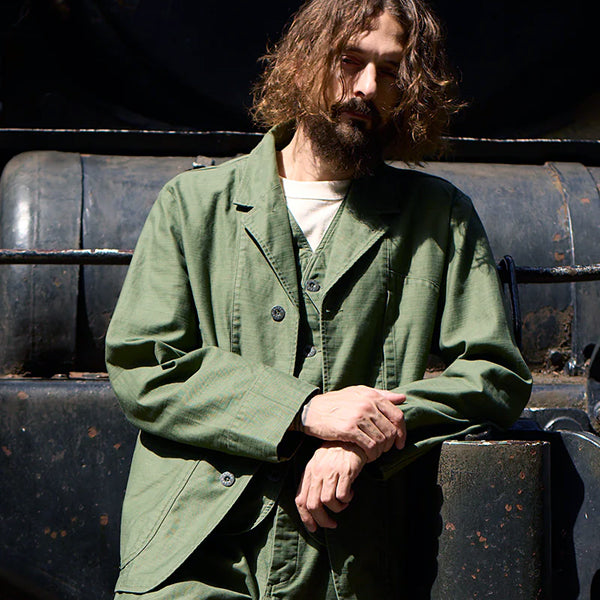 WORK SUIT VEST SLUB SATEEN