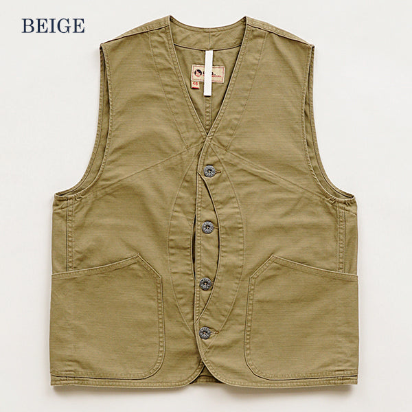 WORK SUIT VEST SLUB SATEEN