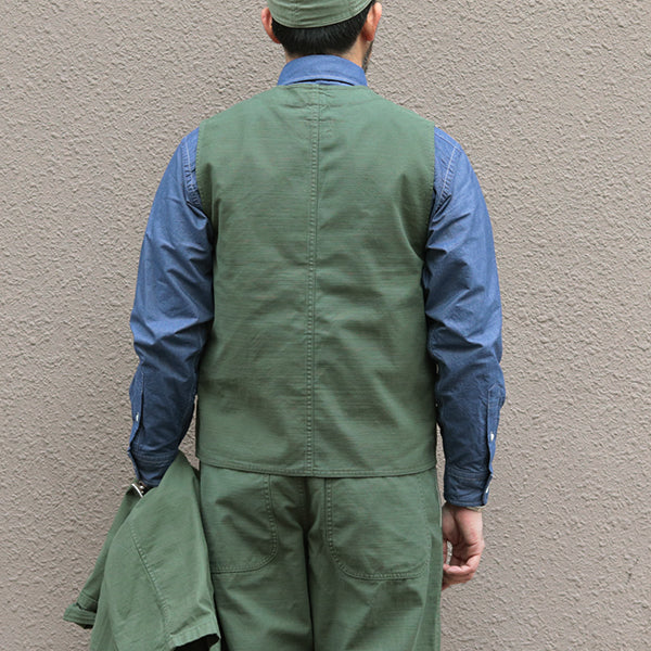 WORK SUIT VEST SLUB SATEEN