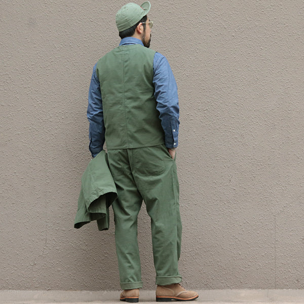 WORK SUIT VEST SLUB SATEEN