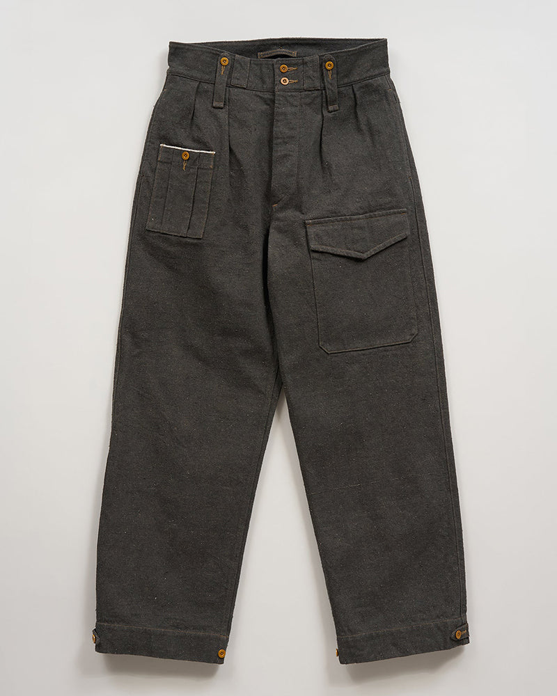 BRITISH ARMY PANT LOOSE DENIM / CHARCOAL GRAY