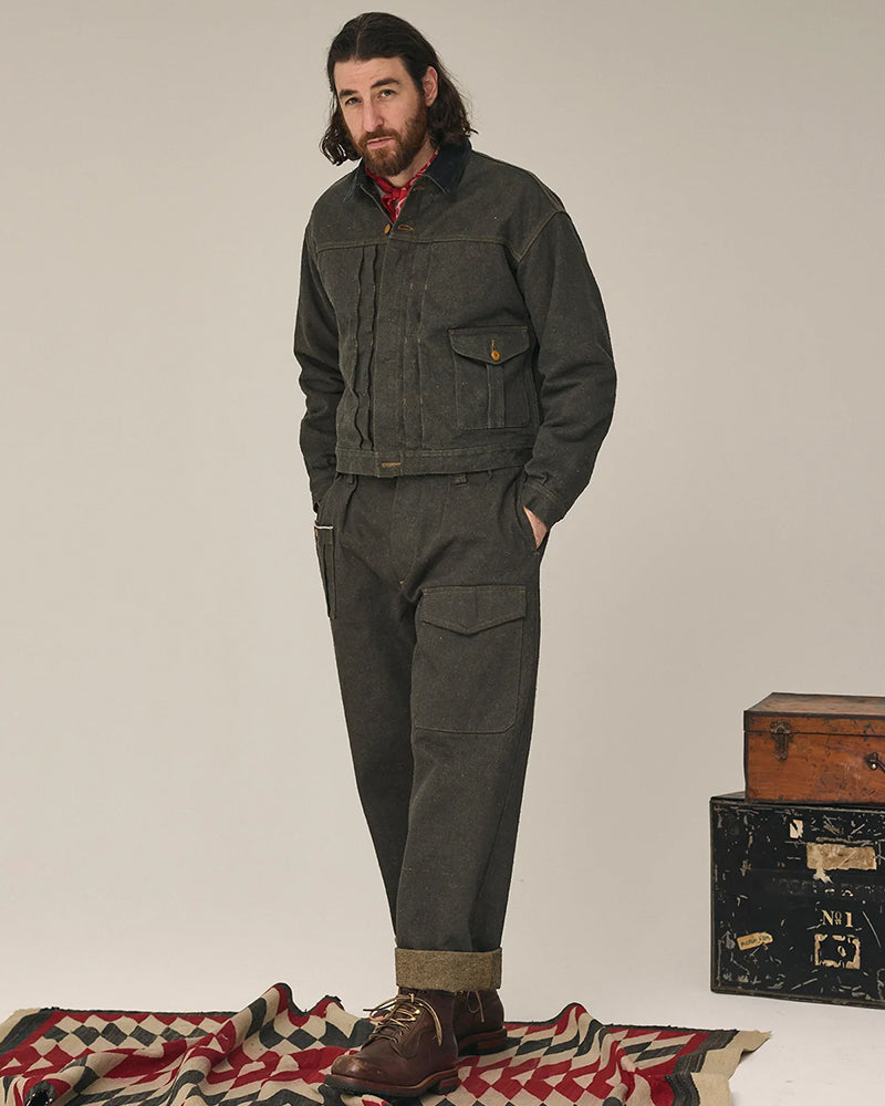 BRITISH ARMY PANT LOOSE DENIM / CHARCOAL GRAY