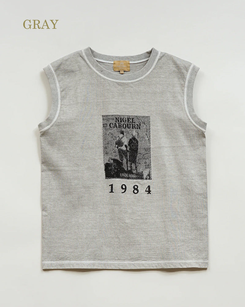 SLEEVELESS T-SHIRT / PHOTO EMBROIDERY