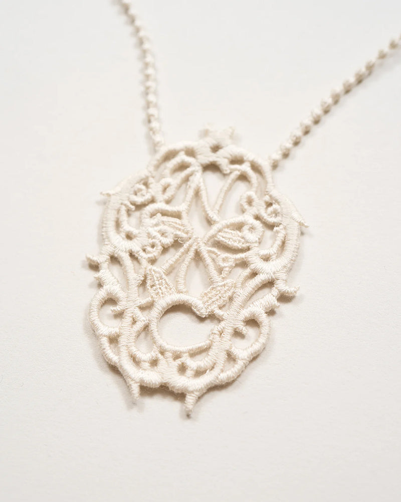 ANTIQUE LACE INITIAL LONG NECKLACE