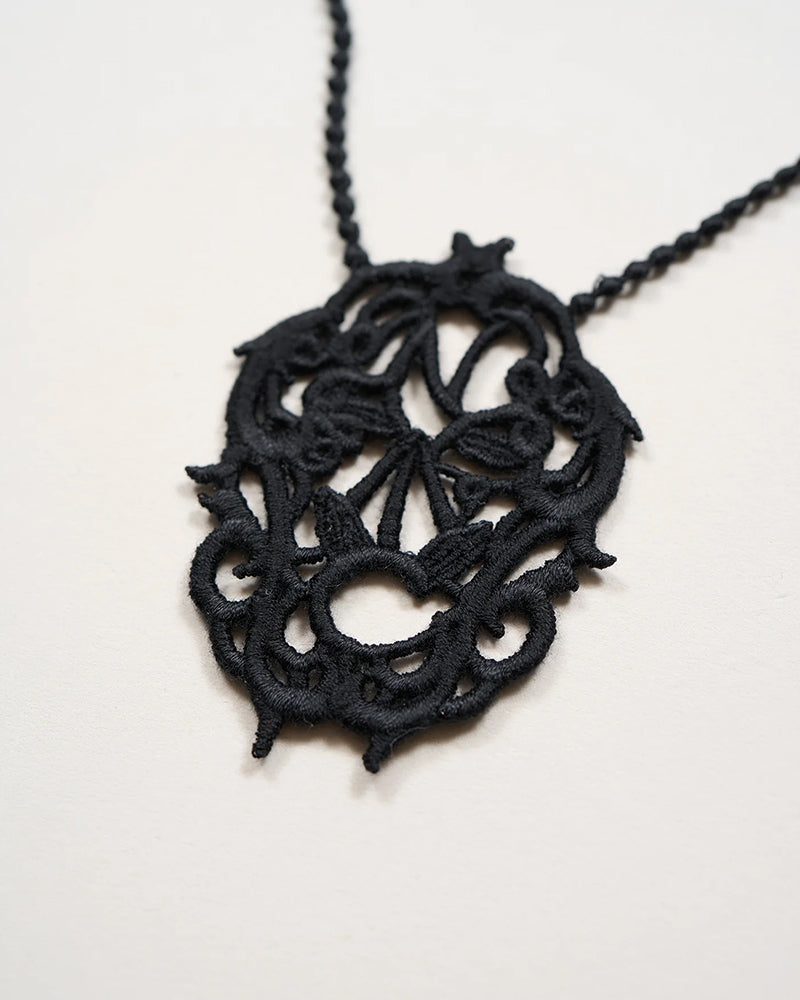 ANTIQUE LACE INITIAL LONG NECKLACE