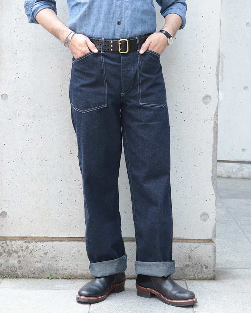 TROUSERS, WORKING, DENIM / INDIGO