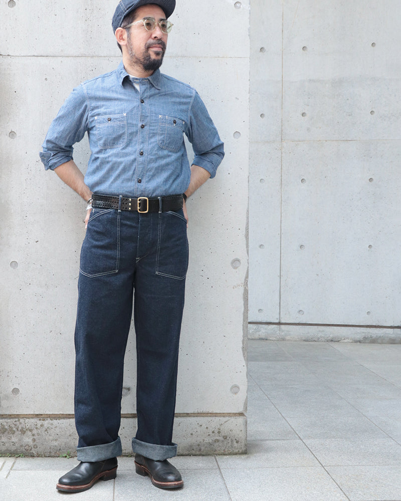 TROUSERS, WORKING, DENIM / INDIGO