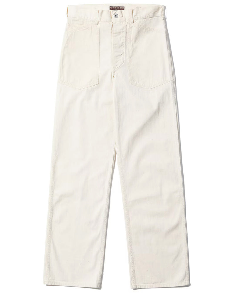 TROUSERS, WORKING, WHITE TWILL