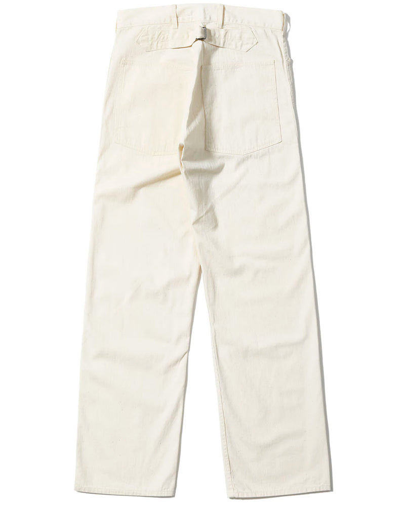 TROUSERS, WORKING, WHITE TWILL