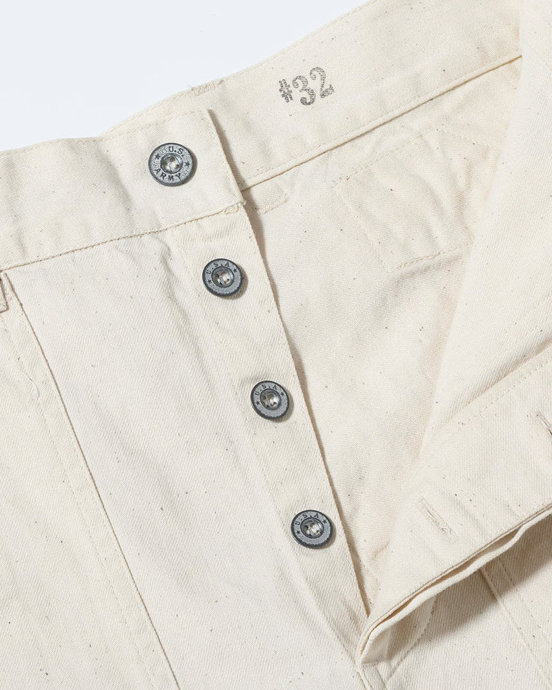 TROUSERS, WORKING, WHITE TWILL