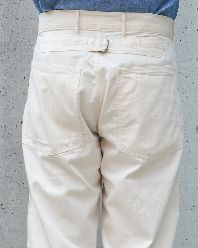 TROUSERS, WORKING, WHITE TWILL