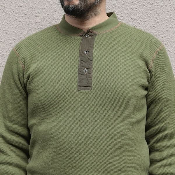 THERMAL HENLEY NECK T-SHIRT