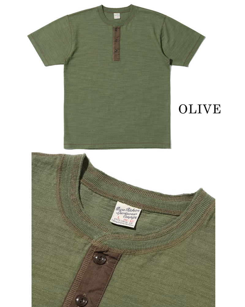 SLUB YARN HENLEY NECK T-SHIRT