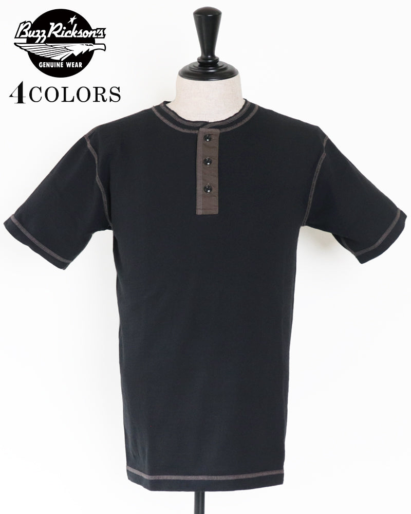 SLUB YARN HENLEY NECK T-SHIRT