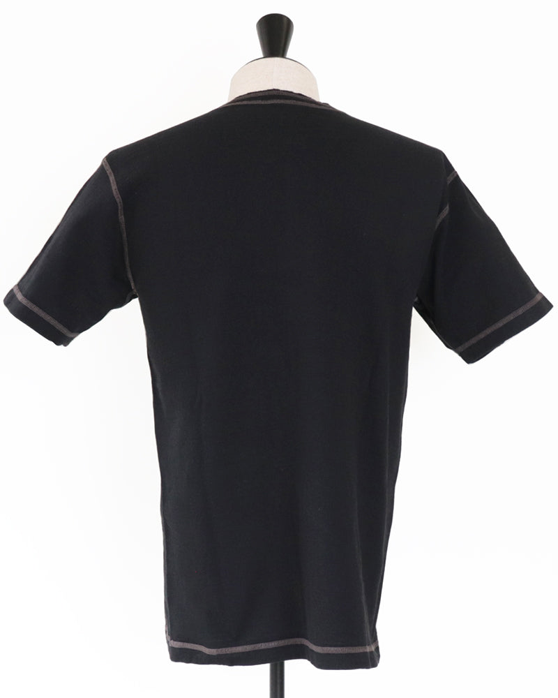 SLUB YARN HENLEY NECK T-SHIRT