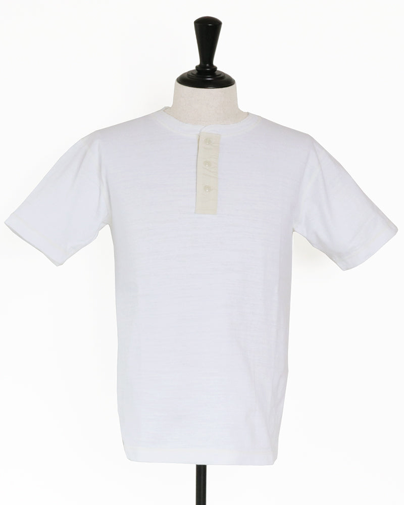 SLUB YARN HENLEY NECK T-SHIRT