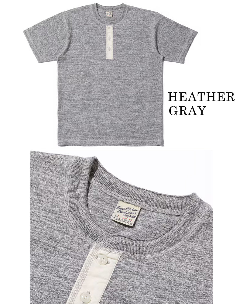 SLUB YARN HENLEY NECK T-SHIRT
